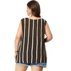 Agnes Orinda Plus Size Cardigans For Women Irregular Hem Boho Striped Sleeveless Cardigans -Avenue Sale Store GUEST 00debb1d 724a 40e8 9178 26e8aa887067