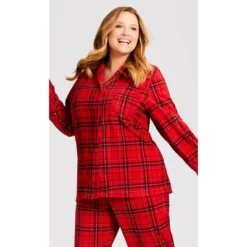Women's Plus Size Fleece Check Sleep Top - Red | AVENUE 11 Women's Plus Size Fleece Check Sleep Top - Red | AVENUE -Avenue Sale Store GUEST 00e45688 0ef9 4aba b30f acdb25d15714
