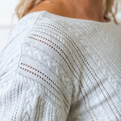 Hope & Henry Womens' Long Sleeve Reversible Cable Wrap Sweater 3 Hope & Henry Womens' Long Sleeve Reversible Cable Wrap Sweater - Image 3