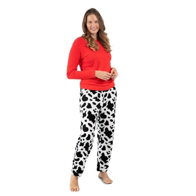 Leveret Womens Cotton Top Fleece Pant Pajamas 4 Leveret Womens Cotton Top Fleece Pant Pajamas - Image 4