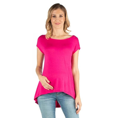 24seven Comfort Apparel Scoop Neck High Low Maternity T Shirt 5 24seven Comfort Apparel Scoop Neck High Low Maternity T Shirt - Image 5