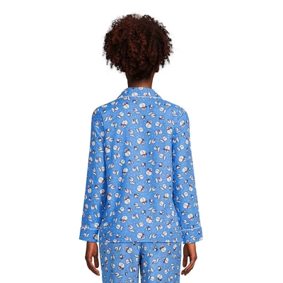 Lands' End Women's Tall Long Sleeve Print Flannel Pajama Top 1 Lands' End Women's Tall Long Sleeve Print Flannel Pajama Top