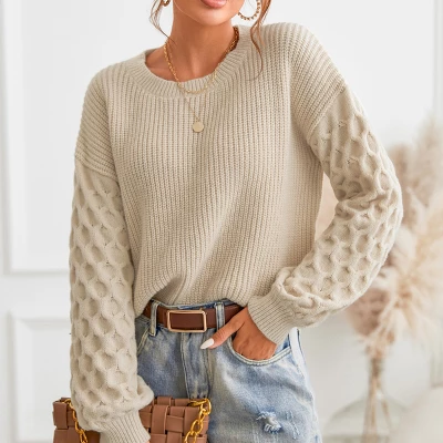 Women's Long Sleeve Honeycomb Knit Pullover Sweater - Cupshe 4 Women's Long Sleeve Honeycomb Knit Pullover Sweater - Cupshe - Image 4