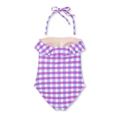 Ruffle One Piece Maternity Swimsuit - Isabel Maternity By Ingrid & Isabel™ Purple Gingham -Avenue Sale Store GUEST 05cd7d36 b18f 4af3 8a86 2f55d35a60d1