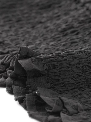 Allegra K Women's V Neck Short Puff Sleeve Swiss Dots Smocked Waist Summer Blouse 5 Allegra K Women's V Neck Short Puff Sleeve Swiss Dots Smocked Waist Summer Blouse - Image 5