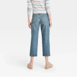 Over Belly Cropped Vintage Straight Maternity Jeans - Isabel Maternity By Ingrid & Isabel™ Medium Blue 00