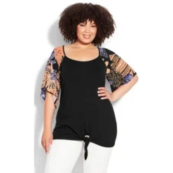 Women's Plus Size Gretta Tie Front Top - Skylight Palm | LORALETTE 5 Women's Plus Size Gretta Tie Front Top - Skylight Palm | LORALETTE -Avenue Sale Store GUEST 0bd6e278 4786 4ac9 a929 a733b451ca71