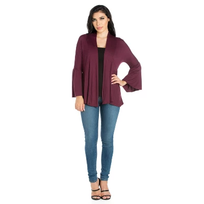 24seven Comfort Apparel Bell Sleeve Flared Open Front Cardigan 6 24seven Comfort Apparel Bell Sleeve Flared Open Front Cardigan - Image 6