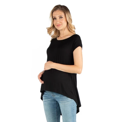 24seven Comfort Apparel Scoop Neck High Low Maternity T Shirt 1 24seven Comfort Apparel Scoop Neck High Low Maternity T Shirt
