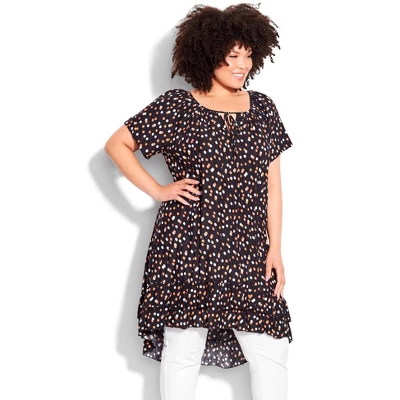 Women's Plus Size Ava Crush Tunic - Dots | EVANS 6 Women's Plus Size Ava Crush Tunic - Dots | EVANS - Image 6