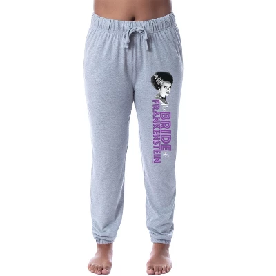 Universal Monsters Womens' The Bride Of Frankenstein Jogger Pajama Pants Grey 4 Universal Monsters Womens' The Bride Of Frankenstein Jogger Pajama Pants Grey - Image 4
