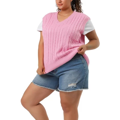Agnes Orinda Women's Plus Size V Neck Knit Sleeveless Pullover Sweater Vests 8 Agnes Orinda Women's Plus Size V Neck Knit Sleeveless Pullover Sweater Vests - Image 8