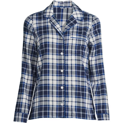 Lands' End Women's Long Sleeve Print Flannel Pajama Top 12 Lands' End Women's Long Sleeve Print Flannel Pajama Top - Image 12