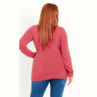 Women's Plus Size V Neck Jumper - Pink | EVANS 2 Women's Plus Size V Neck Jumper - Pink | EVANS - Image 2