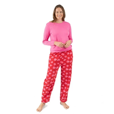 Leveret Womens Cotton Top Fleece Pant Pajamas 5 Leveret Womens Cotton Top Fleece Pant Pajamas - Image 5