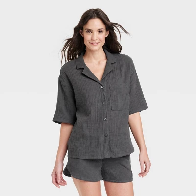 Women's 100% Cotton Gauze Short Sleeve Notch Collar Top - Stars Above™ 5 Women's 100% Cotton Gauze Short Sleeve Notch Collar Top - Stars Above™ - Image 5