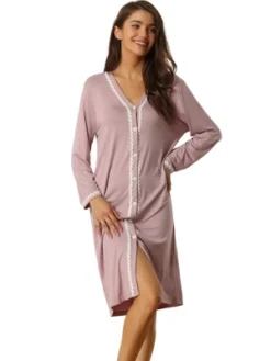 Cheibear Womens Button Down V Neck Long Sleeve Pajama Nightshirt Dress 14 Cheibear Womens Button Down V Neck Long Sleeve Pajama Nightshirt Dress -Avenue Sale Store GUEST 154c8fbf 9a3f 49d2 a4af 6b5bf8c22246
