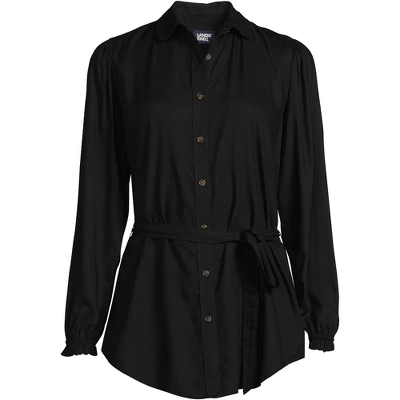 Lands' End Women's Rayon Tie Waist Shirt 3 Lands' End Women's Rayon Tie Waist Shirt - Image 3