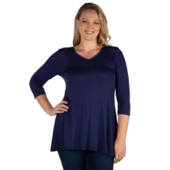 24seven Comfort Apparel Womens Plus Size Three Quarter Sleeve V-Neck Tunic Top 19 24seven Comfort Apparel Womens Plus Size Three Quarter Sleeve V-Neck Tunic Top -Avenue Sale Store GUEST 15fd4cd3 a165 4bcc afb8 c5939eb58976
