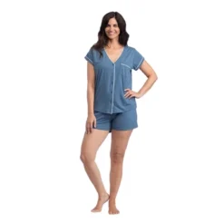 Softies Women’s Cap Sleeve PJ Shorts Set With Contrast Piping -Avenue Sale Store GUEST 16a44a6e ca5d 45a2 ab89 c989acea3d29