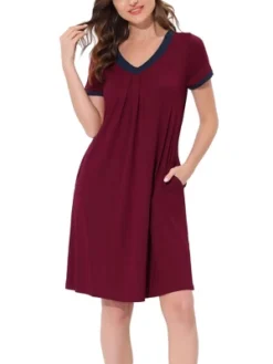 Cheibear Womens Sleepwear Lounge Dress V-Neck With Pockets Soft Nightshirt Pajama Nightgown 17 Cheibear Womens Sleepwear Lounge Dress V-Neck With Pockets Soft Nightshirt Pajama Nightgown -Avenue Sale Store GUEST 16add73e ef09 4dc9 860e 12ed53dfe5c7
