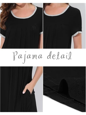 Cheibear Womens Sleepwear Lounge Dress Summer Pajama Nightgown 3 Cheibear Womens Sleepwear Lounge Dress Summer Pajama Nightgown - Image 3