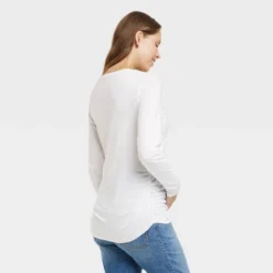 Long Sleeve Scoop Neck 3pk Bundle Maternity T-Shirt - Isabel Maternity By Ingrid & Isabelâ„¢ Black/White/Gray