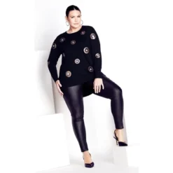 Women's Plus Size Sequinela Jumper - Black | EVANS 16 Women's Plus Size Sequinela Jumper - Black | EVANS -Avenue Sale Store GUEST 17a2c065 d74f 4b9e b253 e0794576d107