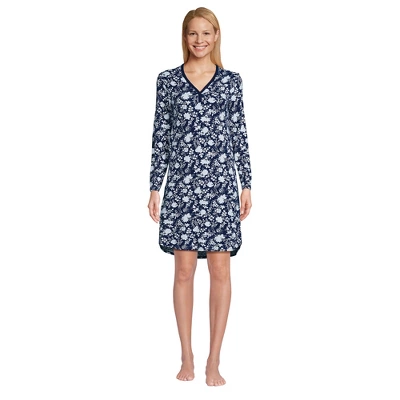 Lands' End Women's Cozy Gown Sleep Set - Shirt Gown And Mask 2 Lands' End Women's Cozy Gown Sleep Set - Shirt Gown And Mask - Image 2