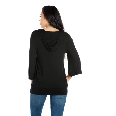 24seven Comfort Apparel Womens Trendy Oversized Fashion Hoodie Top 2 24seven Comfort Apparel Womens Trendy Oversized Fashion Hoodie Top - Image 2