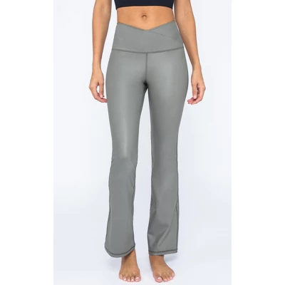 90 Degree By Reflex Interlink High Shine Cire Elastic Free Crossover V-Back Flared Leg Yoga Pants 12 90 Degree By Reflex Interlink High Shine Cire Elastic Free Crossover V-Back Flared Leg Yoga Pants - Image 12
