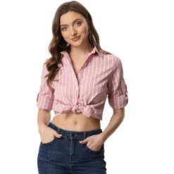 Allegra K Women's Striped Button Down Roll-up Long Sleeves Point Collar Shirt 25 Allegra K Women's Striped Button Down Roll-up Long Sleeves Point Collar Shirt -Avenue Sale Store GUEST 19458a2e 1a77 4745 9298 5c60d818dbfd