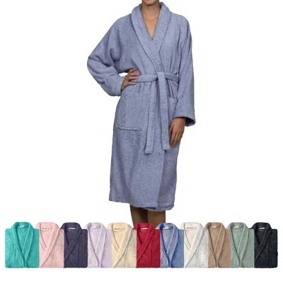 100% Cotton Ultra-Soft Terry Adult Unisex Lightweight Luxury Bathrobe By Blue Nile Mills 5 100% Cotton Ultra-Soft Terry Adult Unisex Lightweight Luxury Bathrobe By Blue Nile Mills - Image 5