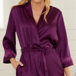Womens Short Satin Lace Trim Robe, Silk Like Loungewear 12 Womens Short Satin Lace Trim Robe, Silk Like Loungewear -Avenue Sale Store GUEST 19be0720 59b9 40ed a8a4 53f850f17d3a