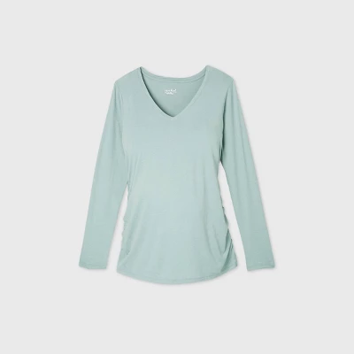 Long Sleeve V-Neck Side Shirred Maternity T-Shirt - Isabel Maternity By Ingrid & Isabel™ 2 Long Sleeve V-Neck Side Shirred Maternity T-Shirt - Isabel Maternity By Ingrid & Isabel™ - Image 2