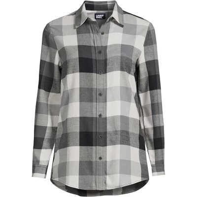 Lands' End Women's Tall Flannel Boyfriend Fit Long Sleeve Shirt 4 Lands' End Women's Tall Flannel Boyfriend Fit Long Sleeve Shirt - Image 4
