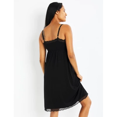 Lace Trim Clipdown Nursing Nightgown | A Pea In The Pod 2 Lace Trim Clipdown Nursing Nightgown | A Pea In The Pod - Image 2