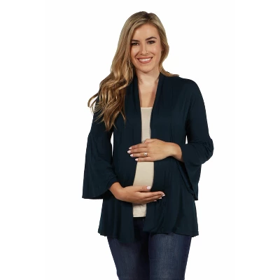 24seven Comfort Apparel Bell Sleeve Flared Open Front Maternity Cardigan 5 24seven Comfort Apparel Bell Sleeve Flared Open Front Maternity Cardigan - Image 5