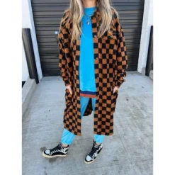 Women's Ascot + Hart Checkered Graphic Shacket - Brown 12 Women's Ascot + Hart Checkered Graphic Shacket - Brown -Avenue Sale Store GUEST 1d1f2df9 b6e6 455e ab51 2888fee389d4