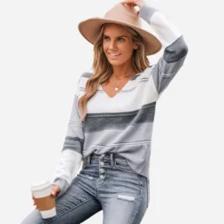 Women's Striped Colorblock V-Neck Sweater - Cupshe 14 Women's Striped Colorblock V-Neck Sweater - Cupshe -Avenue Sale Store GUEST 206cf0fb 6697 4f3a a429 cd349cac4089