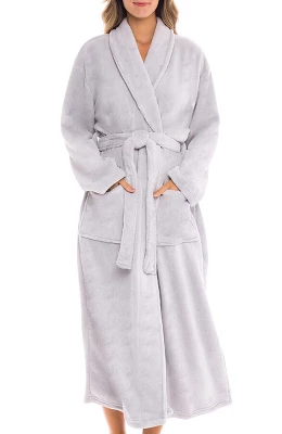 Women's Warm Fleece Winter Robe, Long Soft Plush Bathrobe 8 Women's Warm Fleece Winter Robe, Long Soft Plush Bathrobe - Image 8