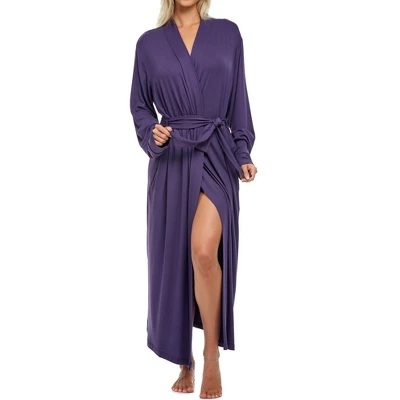 Women's Classic Soft Knit Long Lounge Robe With Pockets 11 Women's Classic Soft Knit Long Lounge Robe With Pockets - Image 11