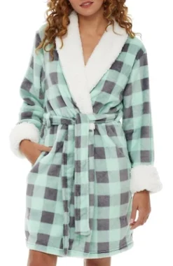 Women's Classic Plush Robe, Short Fleece Bathrobe Prints 26 Women's Classic Plush Robe, Short Fleece Bathrobe Prints -Avenue Sale Store GUEST 21a31e50 f600 4fdc 94b4 ddb4237f03bb