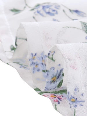 Allegra K Women's Ruffled Long Sleeve Pleated Front Floral Blouse 5 Allegra K Women's Ruffled Long Sleeve Pleated Front Floral Blouse - Image 5