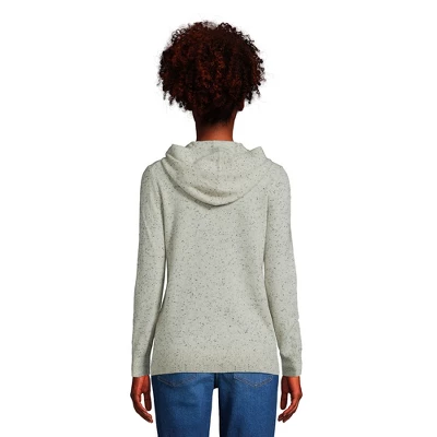 Lands' End Women's Cashmere Front Zip Hoodie Sweater 1 Lands' End Women's Cashmere Front Zip Hoodie Sweater