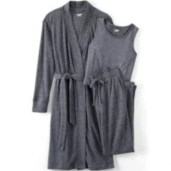 Lands' End Women's Cozy 3 Piece Pajama Set - Robe Top And Pants 12 Lands' End Women's Cozy 3 Piece Pajama Set - Robe Top And Pants -Avenue Sale Store GUEST 25c9b198 1877 4850 9c9e ba6d27d36f7d