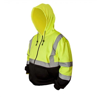 Forester Single Weight Class 3 Hi-Vis Zippered Hooded Sweatshirt W/ Drawstring 3 Forester Single Weight Class 3 Hi-Vis Zippered Hooded Sweatshirt W/ Drawstring - Image 3