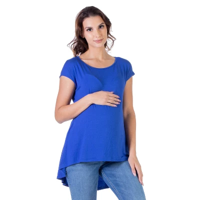 24seven Comfort Apparel Scoop Neck High Low Maternity T Shirt 6 24seven Comfort Apparel Scoop Neck High Low Maternity T Shirt - Image 6