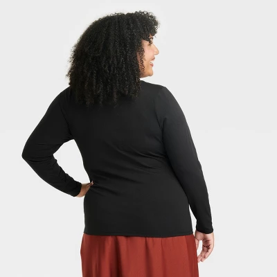 Women's Long Sleeve Slim Fit Corset T-Shirt - Ava & Viv™ 1 Women's Long Sleeve Slim Fit Corset T-Shirt - Ava & Viv™