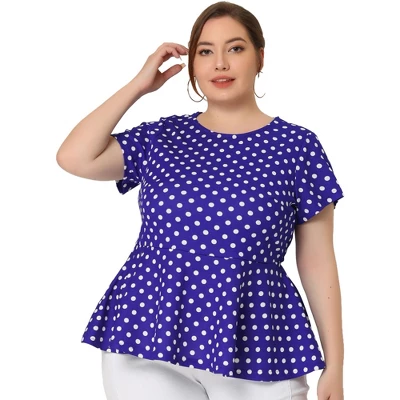 Agnes Orinda Women's Plus Size Polka Dots Fashion Workout Elegant Short Sleeves Peplum Top 13 Agnes Orinda Women's Plus Size Polka Dots Fashion Workout Elegant Short Sleeves Peplum Top - Image 13